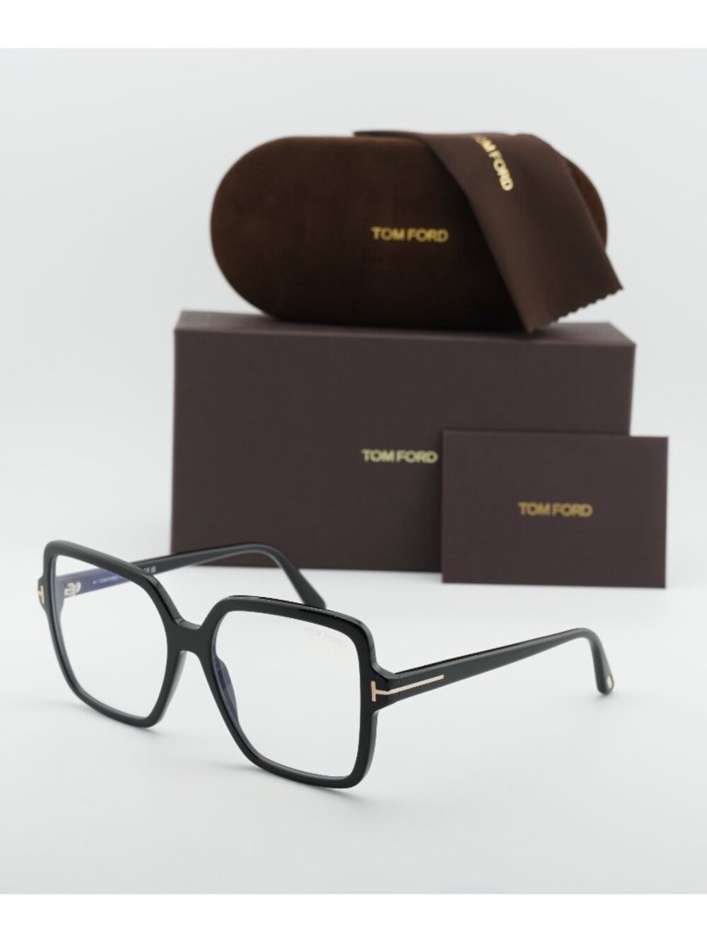 Tom Ford FT6063-B 001 Square Eyeglasses 56mm - Black / Blue Light Block